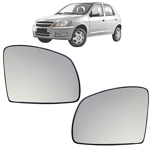 Par Lente Espelho Retrovisor Com Base Celta 2006 Até 2012 Original