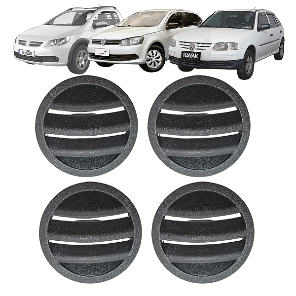 Kit 02 Difusor De Ar Gol Parati Saveiro G3 1999 Até 2005 G4 2006 Até 2014 Preto