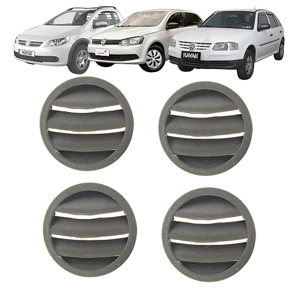 Kit 04 Difusor De Ar Gol Parati Saveiro G3 1999 Até 2005 G4 2006 Até 2014 Cinza