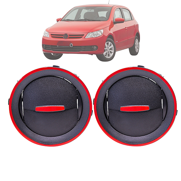 02 Difusor De Ar Gol Voyage Saveiro G4 2006 Até 2014 G5 2008 Até 2012 G6 2013 Até 2016 Vermelho