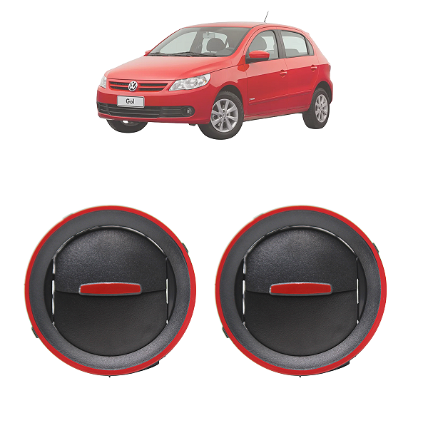 02 Difusor De Ar Gol Voyage Saveiro G4 2006 Até 2014 G5 2008 Até 2012 G6 2013 Até 2016 Vermelho