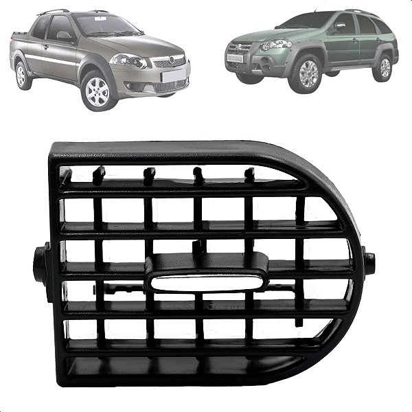 Difusor De Ar Palio ADV 2013 Até 2020 Siena EL 2013 Até 2016 Strada 2013 Até 2020 Cromado Lateral