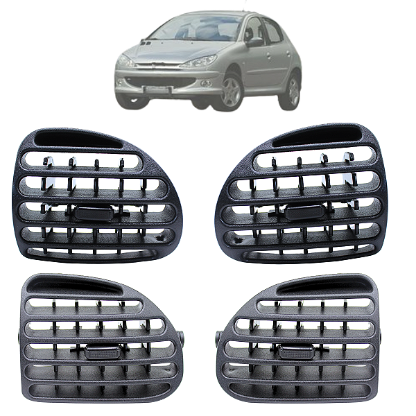 Kit 04 Difusor De Ar Painel Peugeot 206 2001 Até 2010