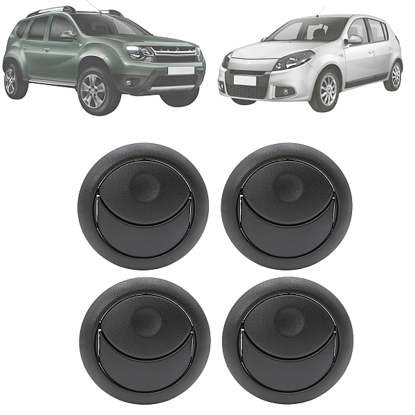 Kit 04 Difusor De Ar Logan 2007 Até 2013 Sandero 2007 Até 2014 Duster 2011 Até 2015