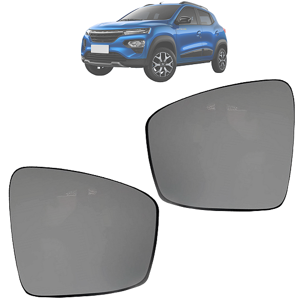 Par Lente Do Espelho Retrovisor Base Kwid 2017 Até 2023
