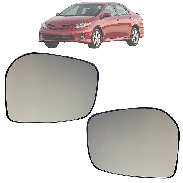 Par Lente Espelho Retrovisor Base Corolla 2008 Até 2013