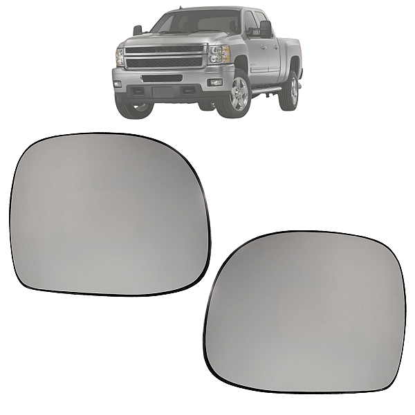 Kit 02 Lente Espelho Retrovisor Com Base S10 Blazer Silverado 1995 Até 2011