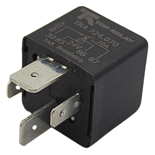 Relé Automotivo Auxiliar 24V 4 Terminais 70A Sem Suporte