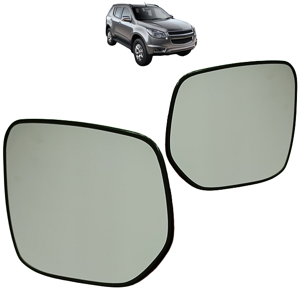 02 Lente Espelho Retrovisor Base GM S10 Trail Blazer (Elétrico) 2012 Até 2023 Original