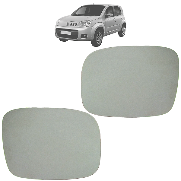 02 Lente Espelho Retrovisor Com Base Uno 2011 Até 2022 Original