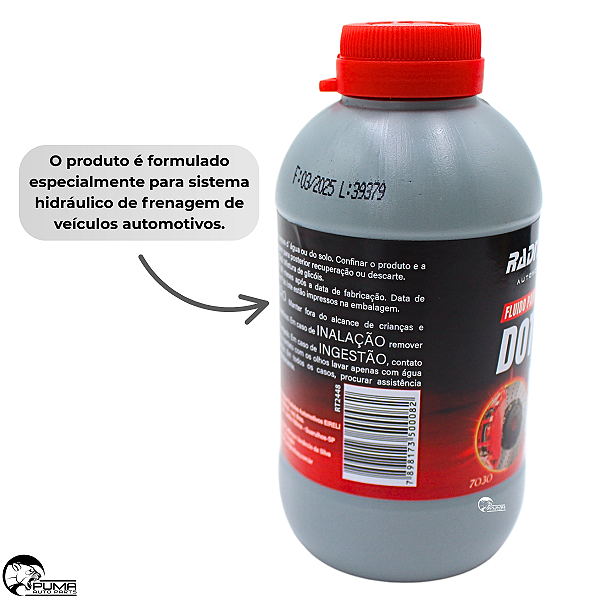 Fluido De Freio Radnaq DoT3 200ml Óleo Mineral