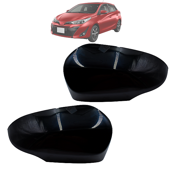 Par Capa Retrovisor Com Abertura P/ Pisca Yaris 2018 a 2024 Original