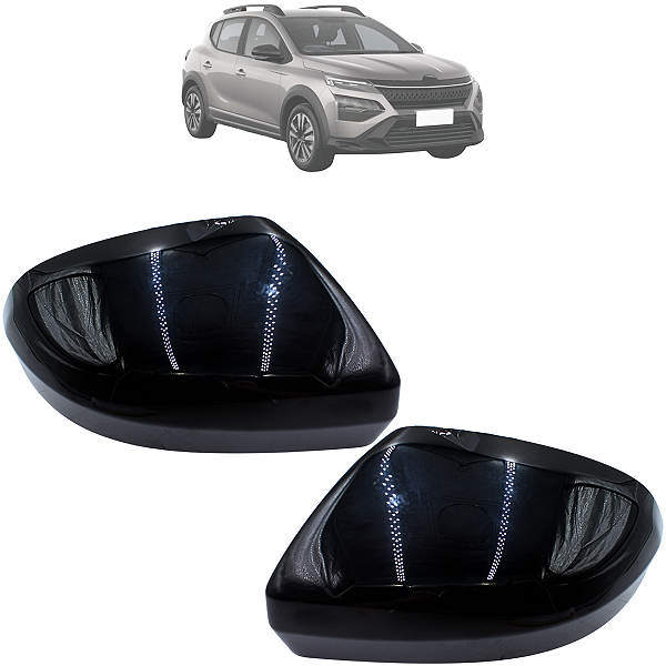 Par Capa Retrovisor Renault Kardian Preto Original 2024 2025