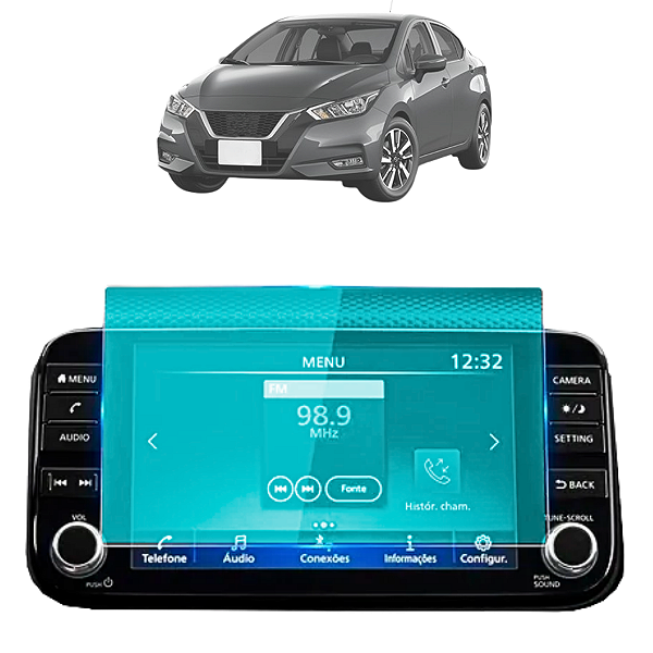 Película Protetora Multimídia Tela Kicks/Versa 2021 2022 2023 7 Polegadas