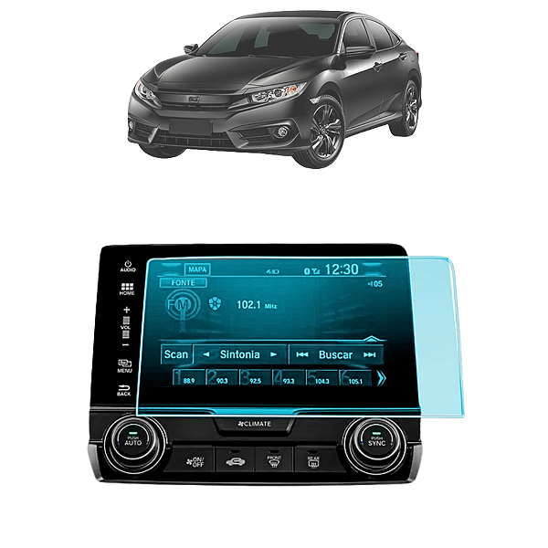 Película Painel Multimídia Protetora Civic G10 2017 Até 2020