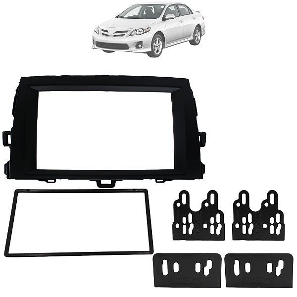 Moldura Painel Multimidia Corolla Preta 2Din JP CH