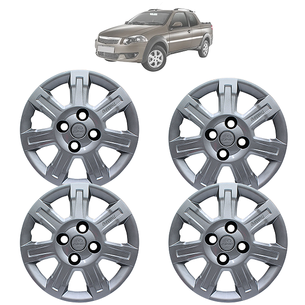 Jogo Calota Aro 14 Fiat Strada Trekking 2014 2015 2016