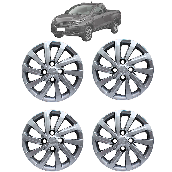 Kit Calota Fiat Strada 2018 2019 2020 2021 2022 Aro 14