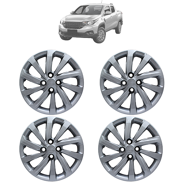 Kit Calota Fiat Strada 2018 2019 2020 2021 2022 Aro 15