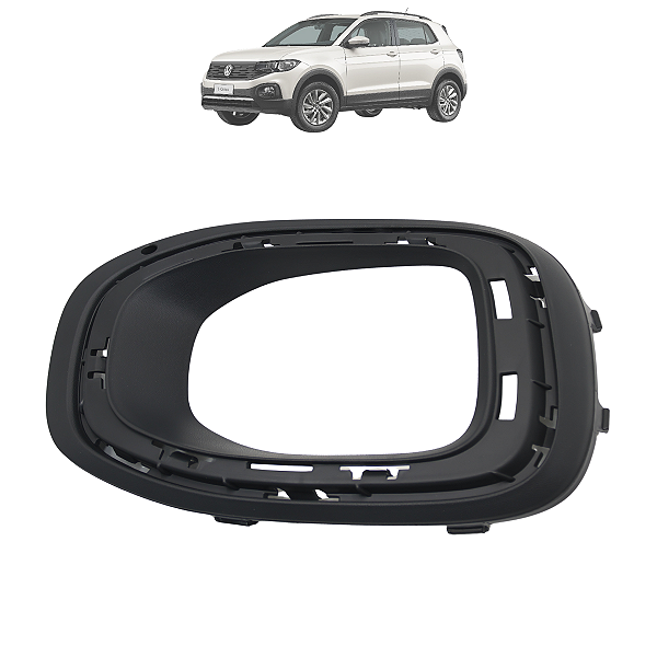 Grade Moldura Farol Milha Com Furo T-Cross 2019 2020 2021 2022 Preta