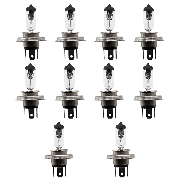 Kit 10 Lâmpada 12v H4 60/55w Halógena
