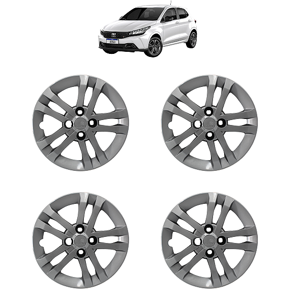 4 Calota Fiat Argo 2021 2022 Prata