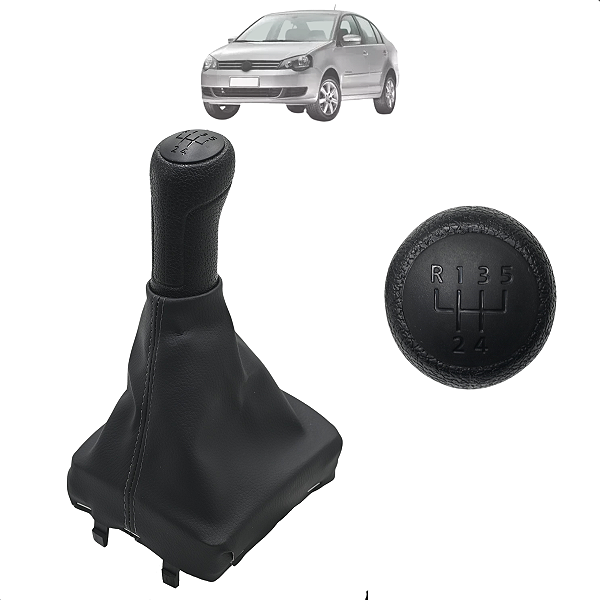 Kit Manopla Coifa Câmbio Ré P Frente Polo 2002 Até 2014