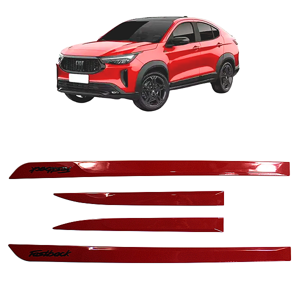 Friso Lateral Porta Fastback 2022 A 2025 Premium Vermelho