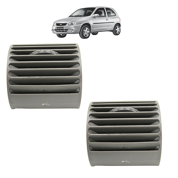 Kit 2 Grade Difusor Saída Ar Classic Corsa 1994 Até 2016 Cinza