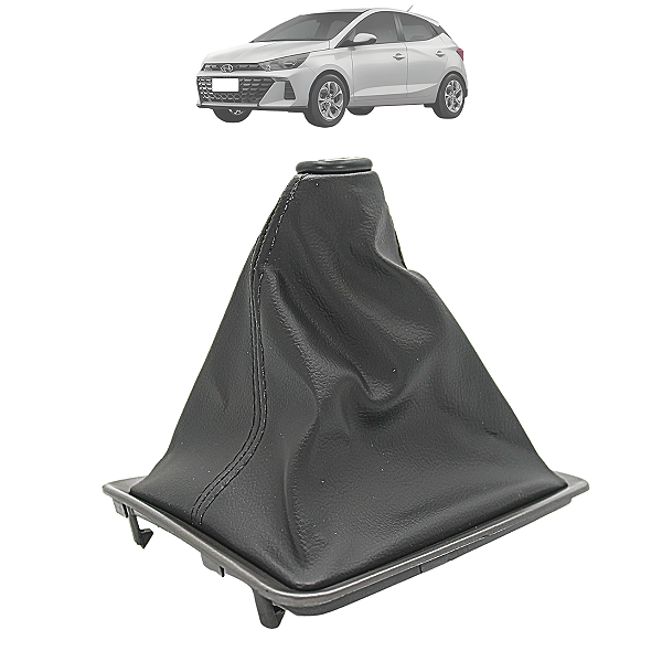 Coifa Alavanca Câmbio Manual Hb20 2013 2014 2015 2016 2017 2018 2019 Preta Com Base