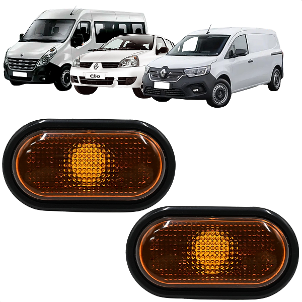 Par Pisca Para Lama Lateral Clio Kangoo Master Ambar Moldura Preta