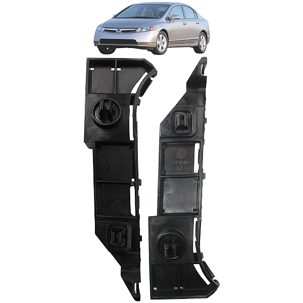 Par Guia Suporte Parachoque Honda Civic 2004 2005 2006 Dianteiro