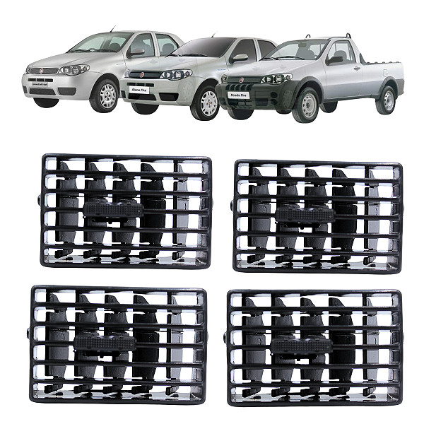 Kit 4 Difusor Saída Ar Palio Siena Strada Idea G4 2008 até 2012