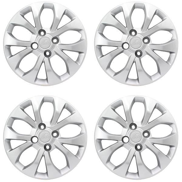 Kit 4 Calotas Aro 14 Prata Onix / Prisma 2017 2018 2019 2020