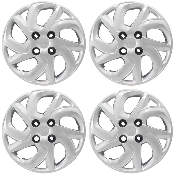 Jogo 4 Calota Fiat Palio Fire 2015 2016 Aro 14 Prata