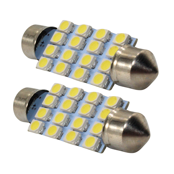 Par 2 Lampada Led Luz Interna Teto Porta Malas Placa 41mm