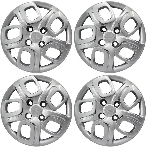 Jogo 4 Calota Prata Aro 14 Fiat Uno Way Vivace Economy Drive