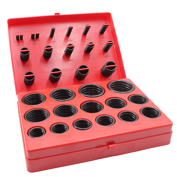 Kit Ferramentas 382 Peças Anéis O-Ring Borracha Preto