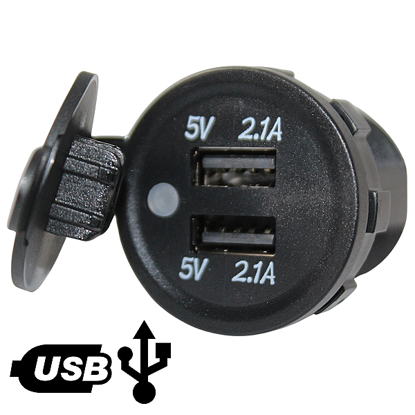Tomada Usb Turbo Encaixe Acendedor P/carro 2 Saídas 2.1 Led