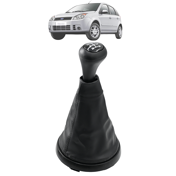 Kit Manopla Câmbio Marcha Bola Coifa Fiesta 2003 2004 2005 Até 2009 2010 2011