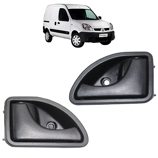 Par Maçaneta Interna Gatilho Kangoo 2000 01 02 03 até 2010 Preta