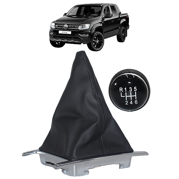 Kit Manopla Com Coifa Moldura Amarok 6 Marchas 2010 A 2022