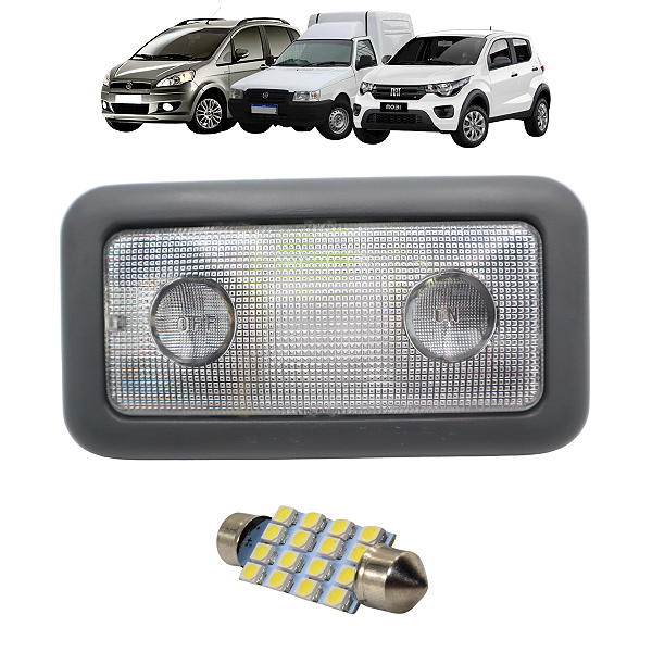 Kit Lanterna Luz Teto Traseira Palio Weekend Siena 2001 2002 2003 + LED
