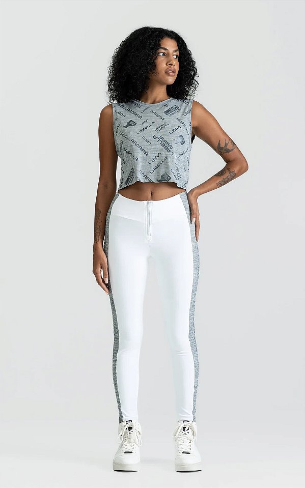 Legging Malha Essentials Branca Labellamafia
