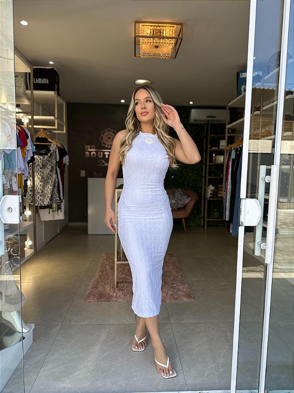 Vestido Longuete Laise Maria Gueixa Branco