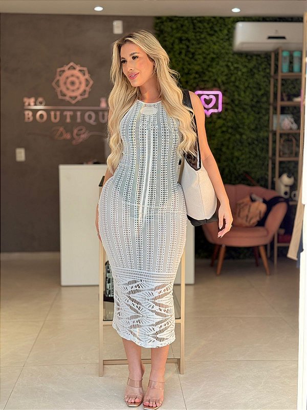 Vestido Longo Resort Crochê Maria Gueixa