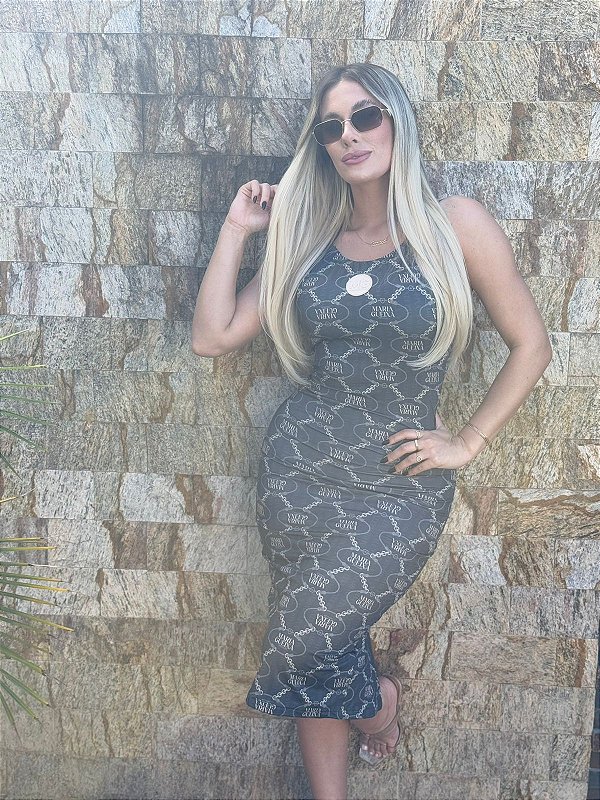 VESTIDO MIDI ROYAL LOGO MARIA GUEIXA