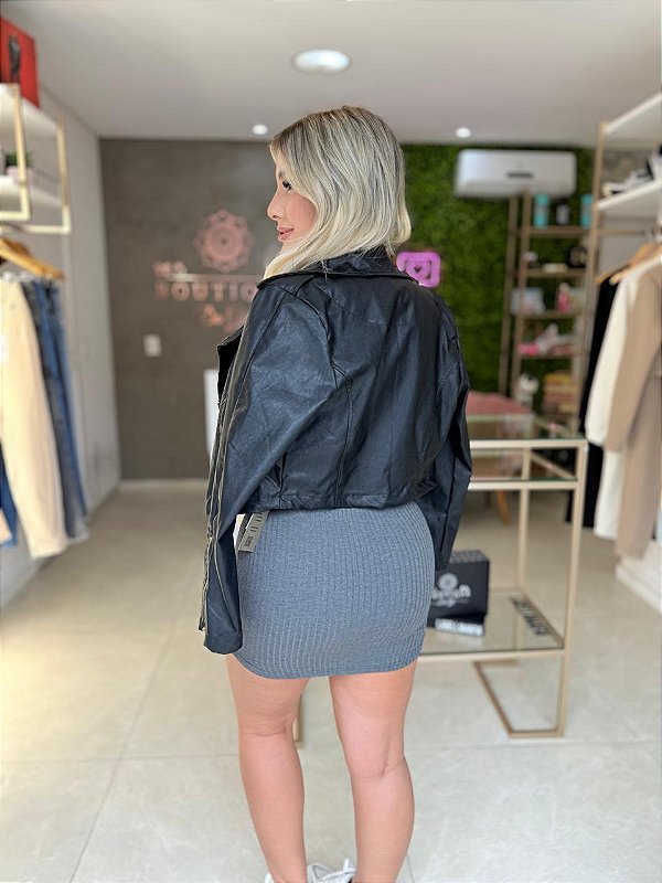 JAQUETA EFEITO COURO MARIA GUEIXA