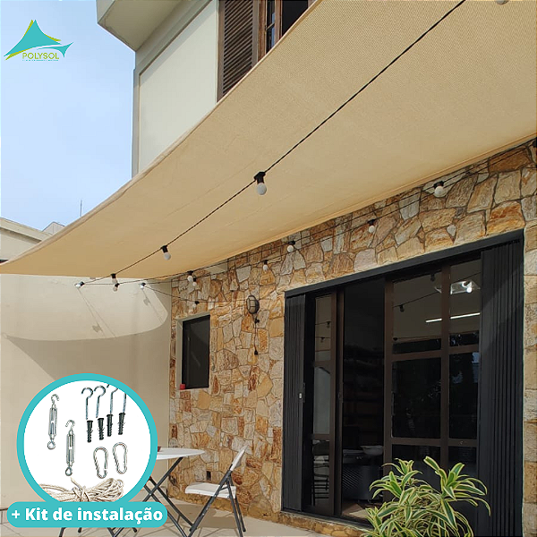 Tela Toldo de Sombreamento Palha 3x3 +Kit de instalação