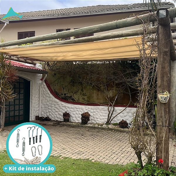 Tela Toldo de Sombreamento Palha 5x3 +Kit de instalação